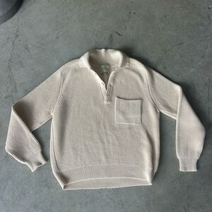 Shaina Mote Cream Off White Saatchi Collared Cotton Sweater Women’s Size S